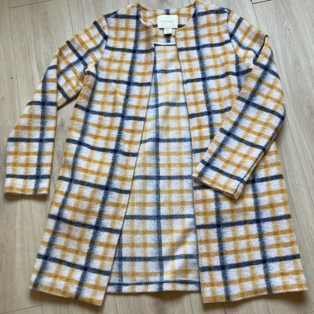 Cynthia rowley plaid coat size Medium